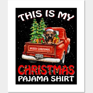 This Is My Christmas Pajama Shirt Boxer Truck Tree Posters and Art